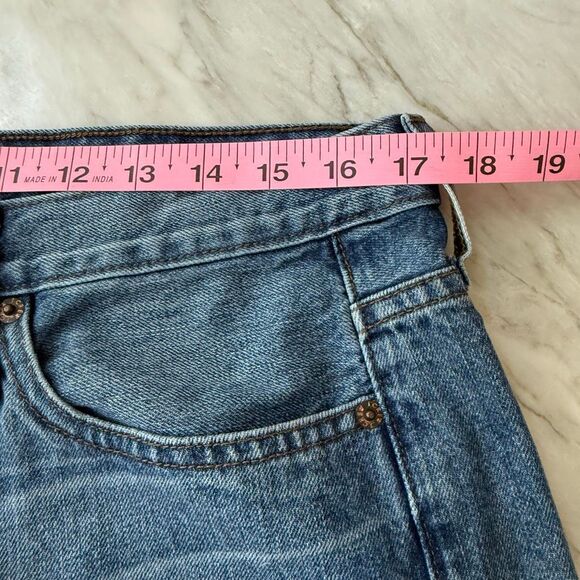 J. Crew Denim Rolled Hem Cuffed Blue Jean Shorts Size 31 Mid Rise - Picture 5 of 6